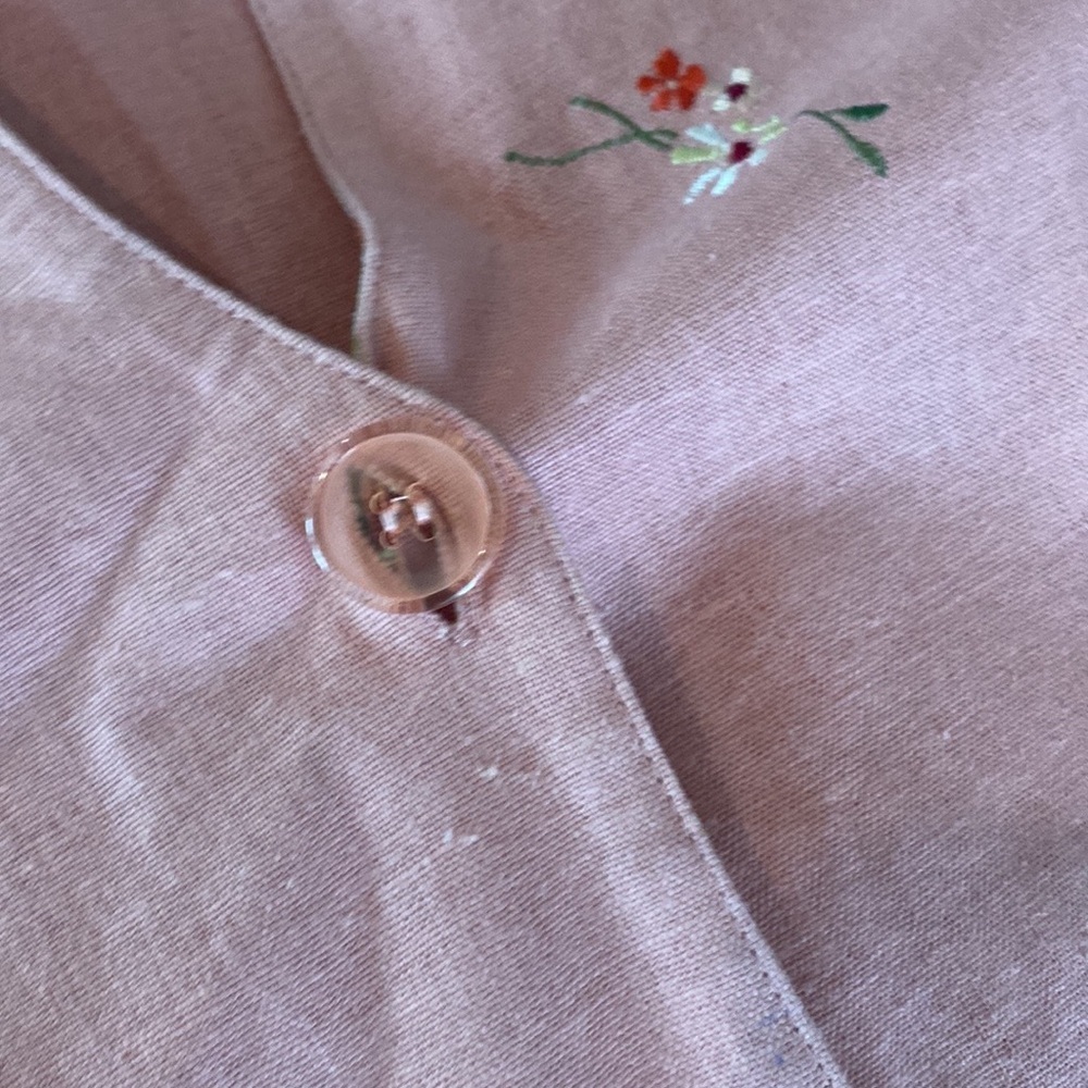 VTG 90’s Studio Ease Dress Linen Maxi Floral reversible size 10 teacher modest - Picture 4 of 12